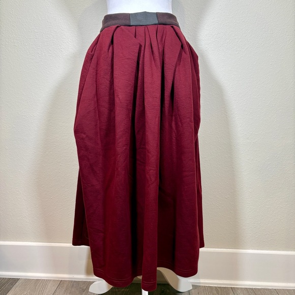 VERY UNIQUE Roksanda Ilincic Burgundy Full Maxi Midi Skirt Size Medium